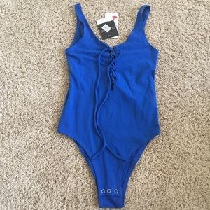 NWT Topshop blue bodysuit size 2